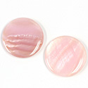 Shell Flat Back Cabochon - Round 25MM PINK MUSSEL