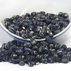 Genuine Bead Bone Assorted Mix 1171 BLACK ANTIQUED BONE