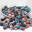 Genuine Bead Bone Assorted Mix  ANTIQUED, DYED COLOR Group A BONE
