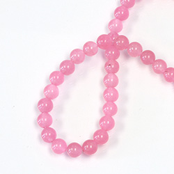 Gemstone Bead - Smooth Round 1.2MM Diameter Hole 06MM QUARTZ DYED PINK