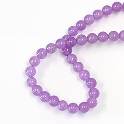 Gemstone Bead - Smooth Round 1.2MM Diameter Hole 06MM QUARTZ DYED PURPLE