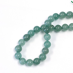 Gemstone Bead - Smooth Round 1.2MM Diameter Hole 08MM LIGHT GREEN AVENTURINE