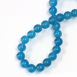 Gemstone Bead - Smooth Round 1.2MM Diameter Hole 08MM QUARTZ EYED TEAL