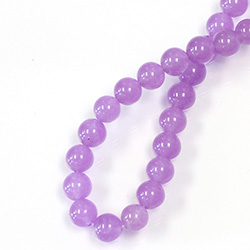 Gemstone Bead - Smooth Round 1.2MM Diameter Hole 08MM QUARTZ DYED PURPLE