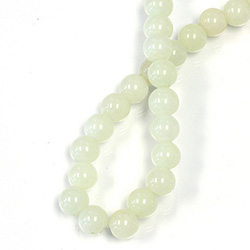 Gemstone Bead - Smooth Round 2.5MM Diameter Hole 08MM QUARTZ DYED LT GREEN