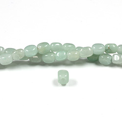 Gemstone Bead - Smooth Nugget 2.5MM Diameter Hole 06x8MM LT GREEN AVENTURINE