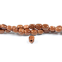 Man-made Bead - Smooth Nugget 2.5MM Diameter Hole 06x8MM BROWN GOLDSTONE