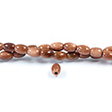 Man-made Bead - Smooth Rice 2.5MM Diameter Hole 06x8MM BROWN GOLDSTONE
