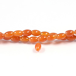 Gemstone Bead - Smooth Rice 2.5MM Diameter Hole 06x8MM CORNELIAN