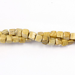 Gemstone Bead - Cube Smooth 06x6MM YELLOW JASPER