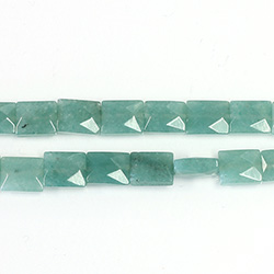 Gemstone Bead - Faceted Thin Rectangle - Approximatedly 11x8mm AVENTURINE-GREEN