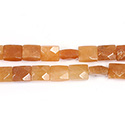 Gemstone Bead - Faceted Thin Rectangle - Approximatedly 11x8mm AVENTURINE-ORANGE