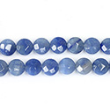 Gemstone Bead - Faceted Thin Round - Approximatedly 10mm AVENTURINE-BLUE