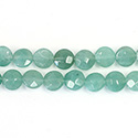 Gemstone Bead - Faceted Thin Round - Approximatedly 10mm AVENTURINE-GREEN