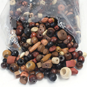 Wood Bead Mix - 04MM-15MM ASSORTED Shape  NATURAL UNFINISHED