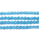 Fiber Optic Synthetic Cat's Eye Bead - Round Faceted 04MM CAT'S EYE AQUA