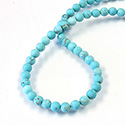 Gemstone Bead - Smooth Round 06MM MATTE HOWLITE DYED TURQUOISE