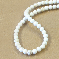 Gemstone Bead - Smooth Round 06MM MATTE WHITE HOWLITE