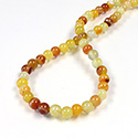 Gemstone Bead - Smooth Round 06MM AGATE DYED AMBER
