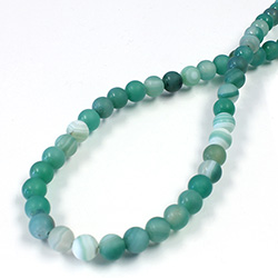 Gemstone Bead - Smooth Round 06MM MATTE AGATE DYED JADE