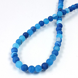 Gemstone Bead - Smooth Round 06MM MATTE AGATE DYED TEAL