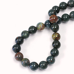 Gemstone Bead - Smooth Round 08MM BLOODSTONE