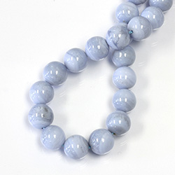 Gemstone Bead - Smooth Round 12MM BLUE LACE AGATE