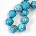 Gemstone Bead - Smooth Round 16MM HOWLITE-DYED CHINESE TURQUOISE