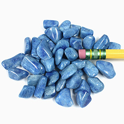 Gemstone Tumble Polished - #3 SIZE QUARTZ DYED BLUE