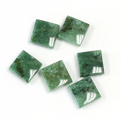 Gemstone Flat Back Single Bevel Buff Top Stone - Square 08x8MM WYOMING JADE