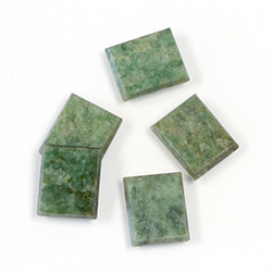 Gemstone Flat Back Single Bevel Buff Top Stone - Cushion 12x10MM WYOMING JADE