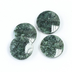 Gemstone Flat Back Single Bevel Buff Top Stone - Round 13MM WYOMING JADE