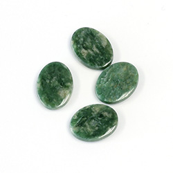 Gemstone Flat Back Single Bevel Buff Top Stone - Oval 14x10MM WYOMING JADE