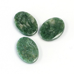 Gemstone Flat Back Single Bevel Buff Top Stone - Oval 16x12MM WYOMING JADE