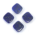 Gemstone Flat Back Buff Top Straight Side Stone - Square Antique 07x7MM LAPIS LAZULI