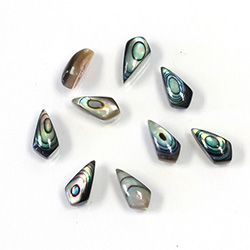 Gemstone Flat Back Buff Top Straight Side Stone - Spear 10x5MM ABALONE
