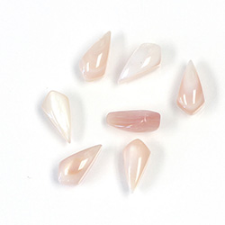 Gemstone Flat Back Buff Top Straight Side Stone - Spear 10x5MM PINK MUSSEL
