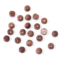 Man-made Cabochon - Round 04MM BROWN GOLDSTONE