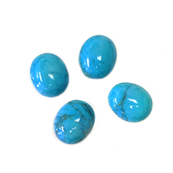 Gemstone Cabochon - Oval 12x10MM HOWLITE DYED CHINESE TURQ