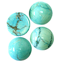 Gemstone Cabochon - Round 15MM HOWLITE DYED GREEN