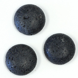 Gemstone Cabochon - Round 18MM LAVA STONE BLACK
