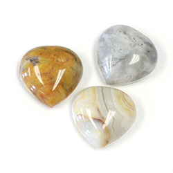 Gemstone Cabochon - Heart 18MM MEXICAN CRAZY LACE