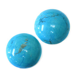 Gemstone Cabochon - Round 20MM HOWLITE DYED CHINESE TURQUOISE