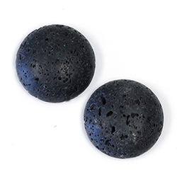 Gemstone Cabochon - Round 20MM LAVA STONE BLACK
