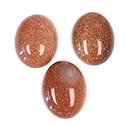 Man-made Cabochon - Oval 20x15MM BROWN GOLDSTONE
