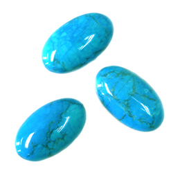 Gemstone Cabochon - Oval 24x14MM HOWLITE DYED CHINESE TURQ