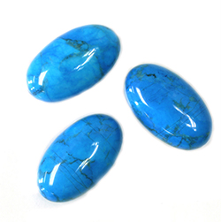 Gemstone Cabochon - Oval 24x14MM HOWLITE DYED TURQUOISE