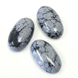 Gemstone Cabochon - Oval 24x14MM SNOWFLAKE OBSIDIAN