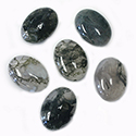 Gemstone Cabochon - Oval 25x18MM MOSS AGATE