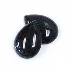 Gemstone Cabochon - Pear 25x18MM BLACK ONYX